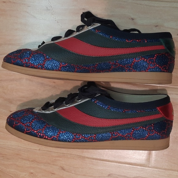 Gucci Flacer Leather Sneakers in blue size 7 - Picture 9 of 13